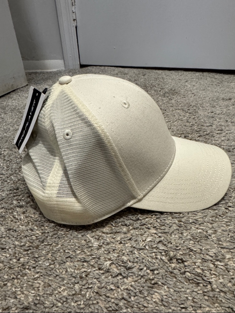 Cream Mesh Back Trucker Cap | Pro player